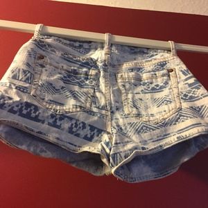 Tribal distressed jean shorts